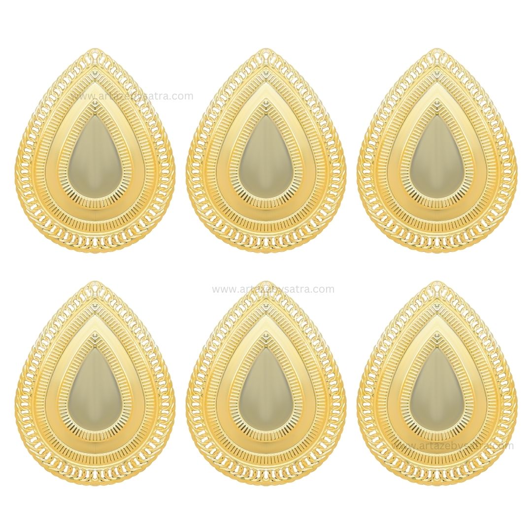 Drop Shape Metal Art Base | Size : 91mm | 100g