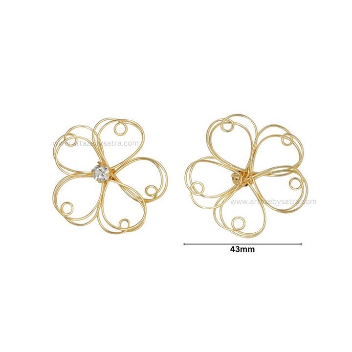 Stone Flower Metal Art | Size : 43mm | Qty : 10pcs | MA370
