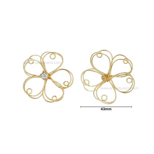 Stone Flower Metal Art | Size : 43mm | Qty : 10pcs | MA370