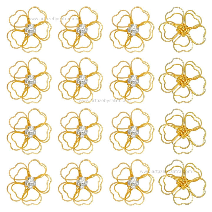 Stone Flower Metal Art | Size : 23mm | Qty : 20pcs | MA371
