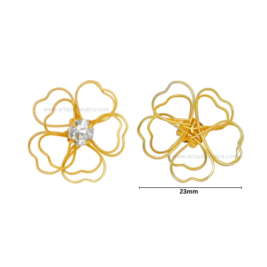 Stone Flower Metal Art | Size : 23mm | Qty : 20pcs | MA371