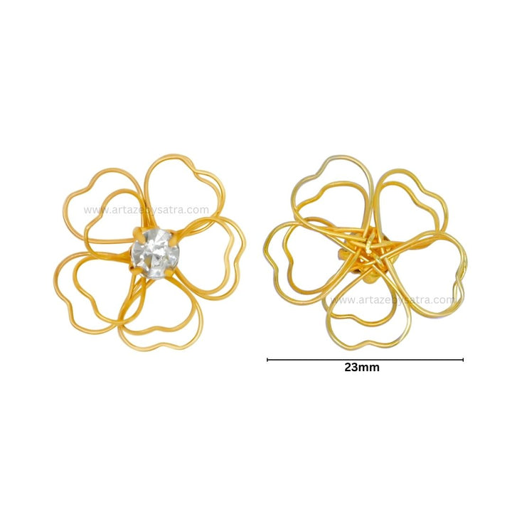 Stone Flower Metal Art | Size : 23mm | Qty : 20pcs | MA371