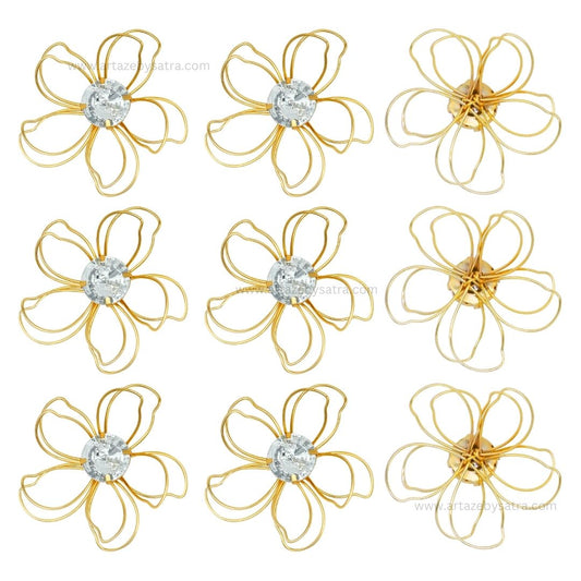 Stone Flower Metal Art | Size : 62mm | Qty : 6pcs | MA372