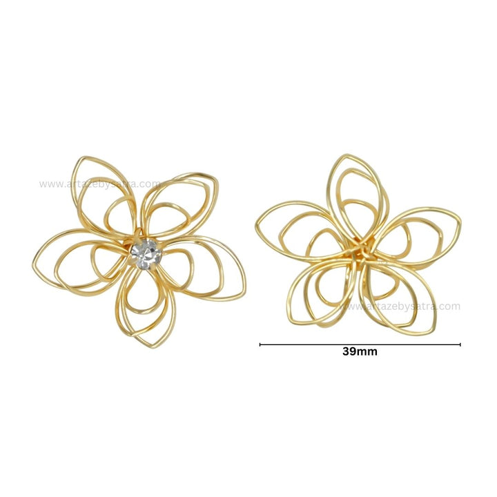 Stone Flower Metal Art | Size : 39mm | Qty : 10pcs | MA373
