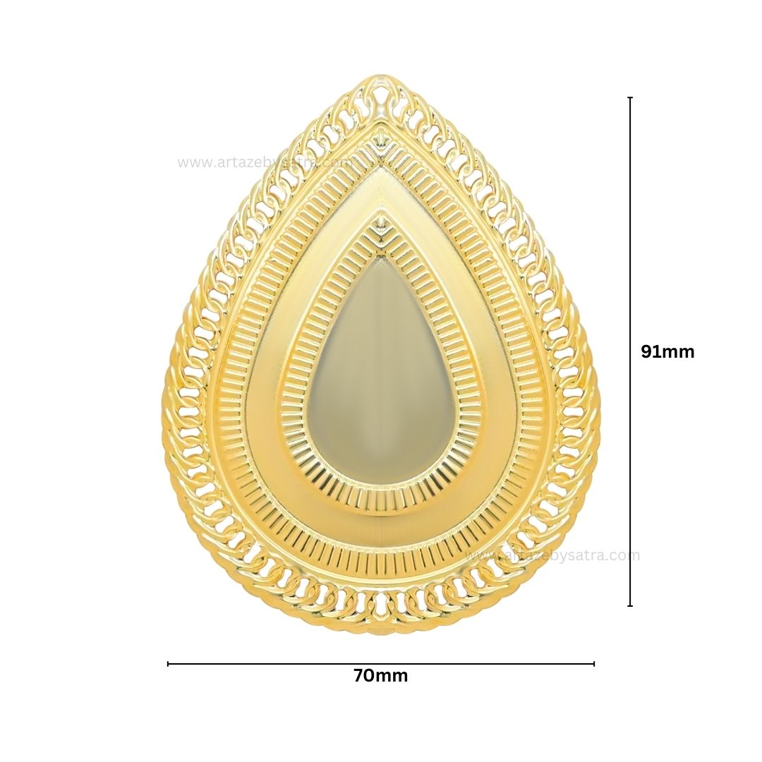 Drop Shape Metal Art Base | Size : 91mm | Qty : 100g | MA37