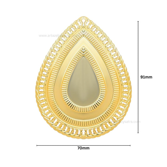 Drop Shape Metal Art Base | Size : 91mm | Qty : 100g | MA37