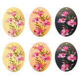 1 Loop Oval Floral Matt Finish Metal Art | Size : 45mm | Qty : 20pcs | MF05