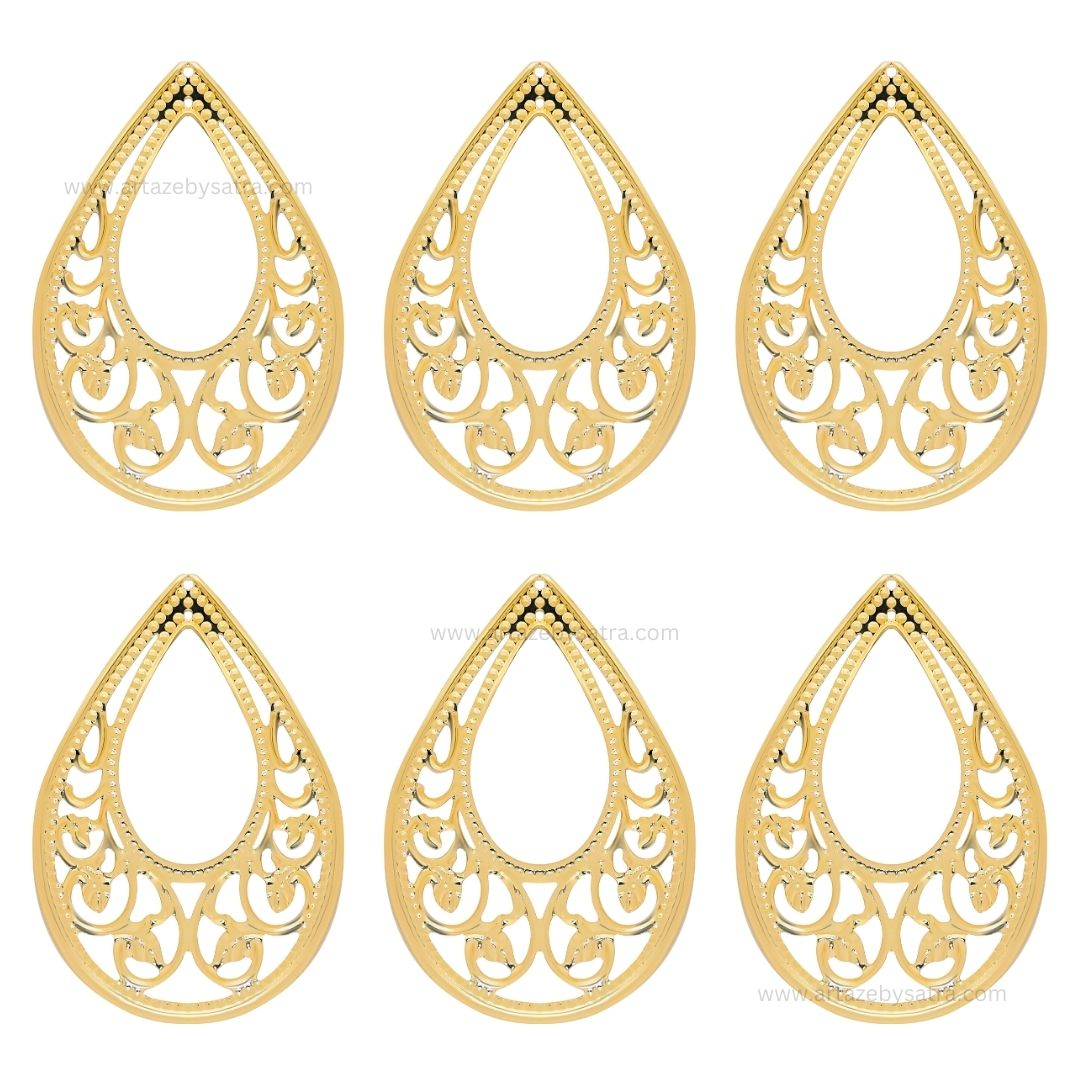 Drop Shape Metal Art Base | Size : 71mm | Qty : 100g | MA39