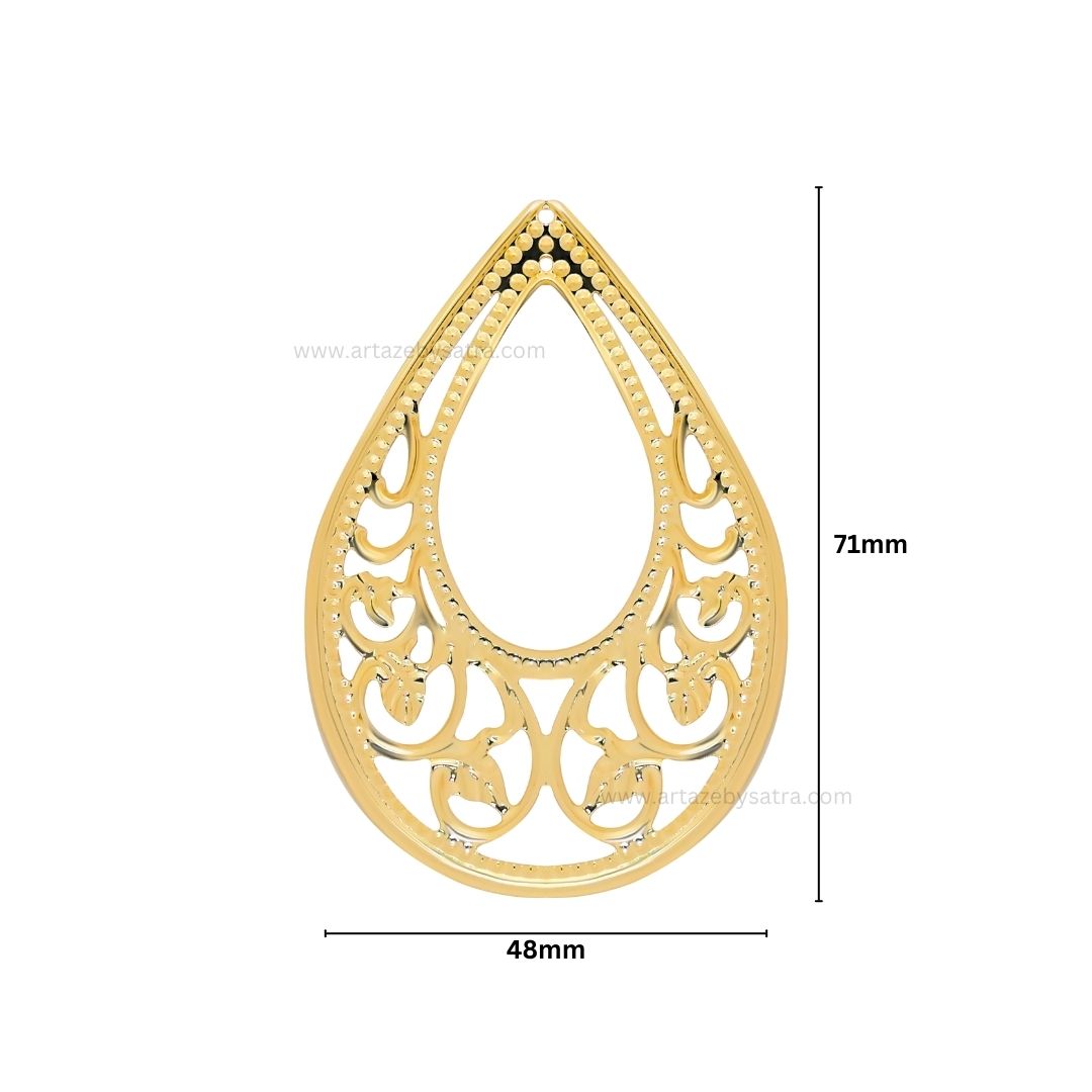 Drop Shape Metal Art Base | Size : 71mm | Qty : 100g | MA39