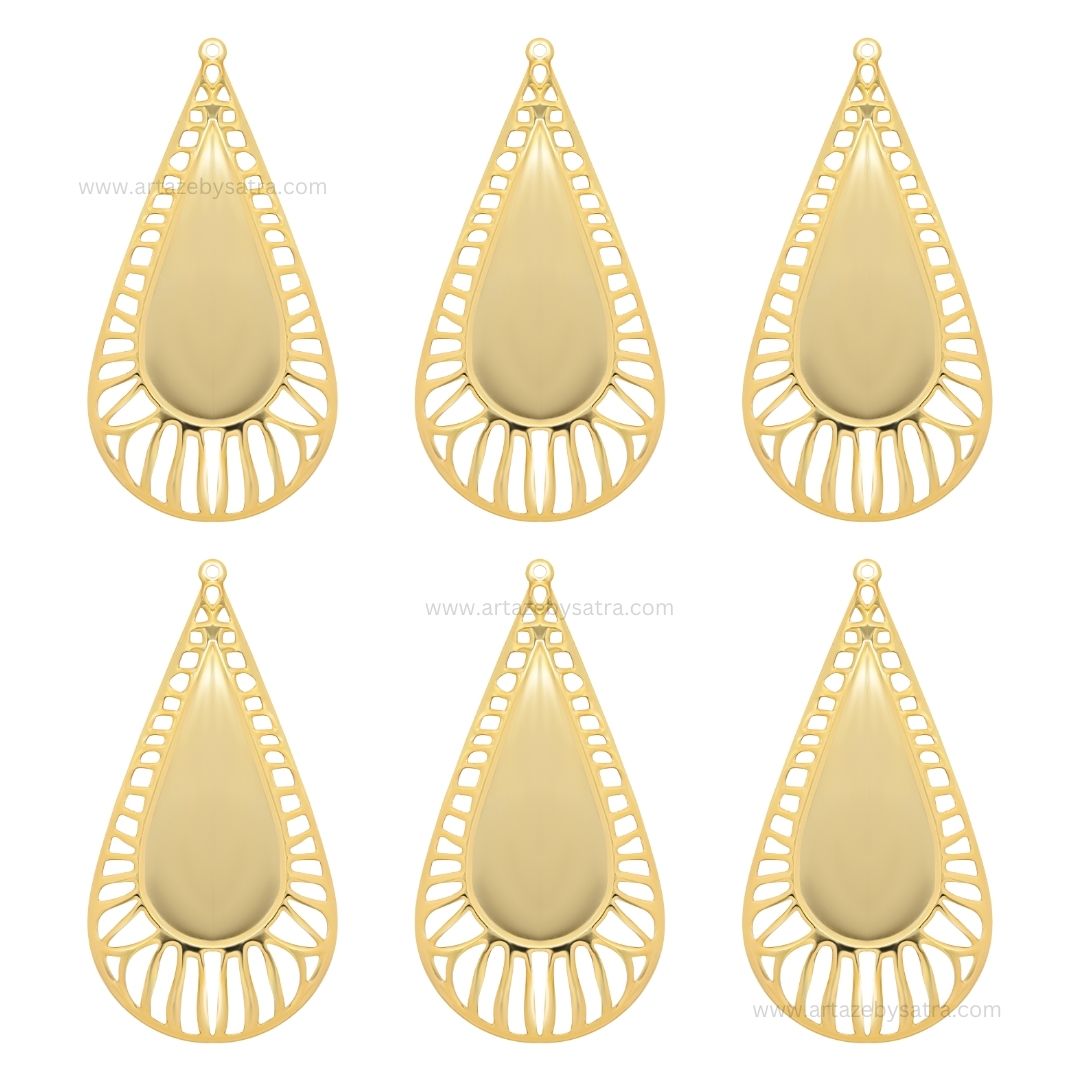 Drop Shape Metal Art Base | Size : 80mm | Qty : 100g | MA41