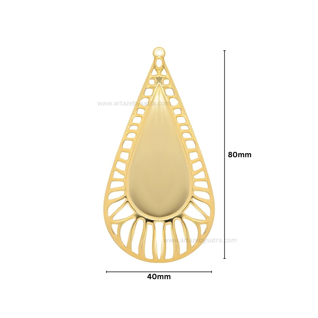 Drop Shape Metal Art Base | Size : 80mm | Qty : 100g | MA41