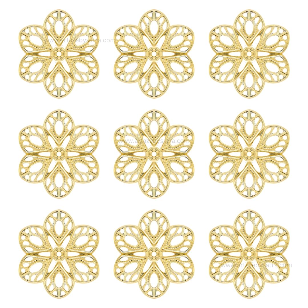 Flower Metal Art Base | Size : 60mm | Qty : 100g | MA43