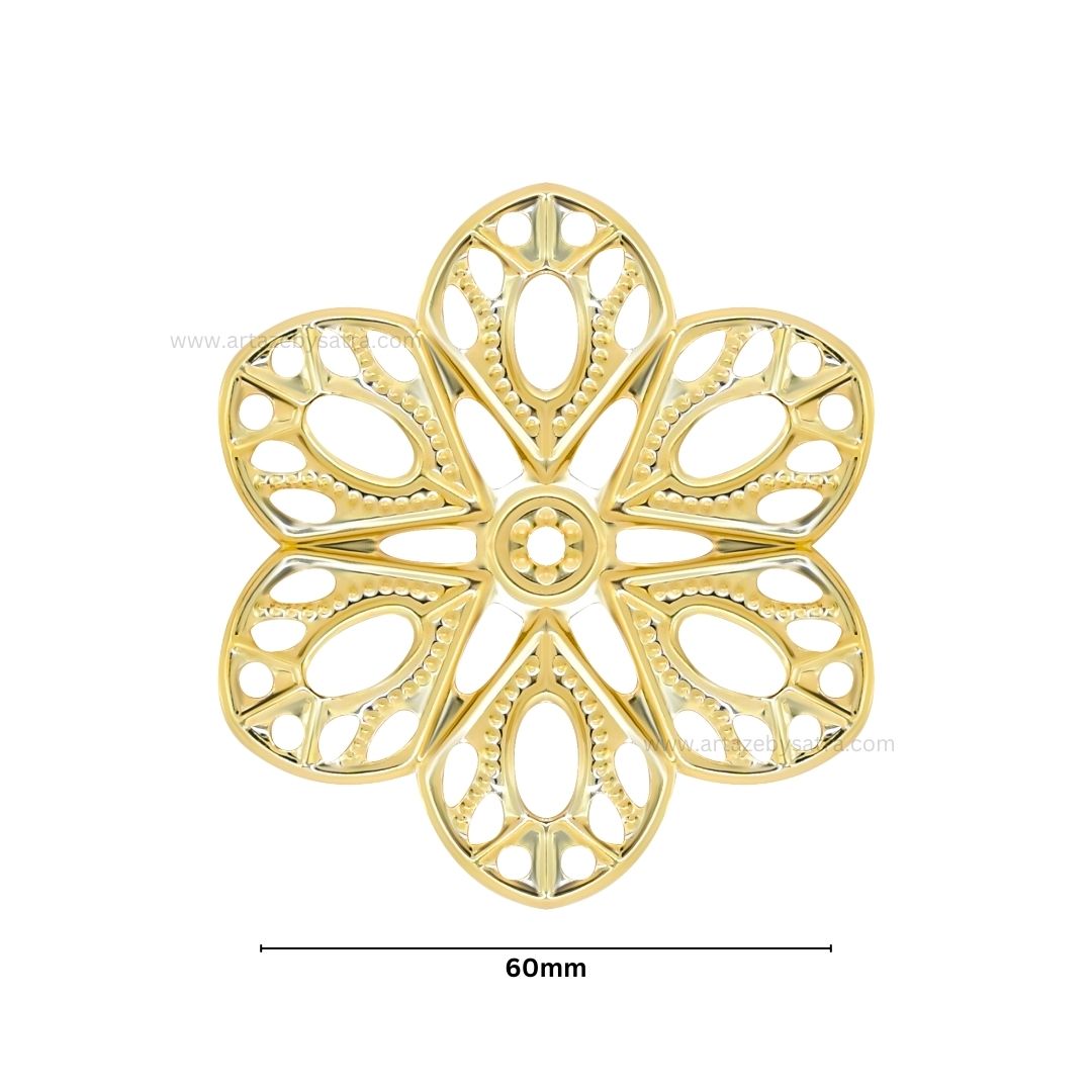 Flower Metal Art Base | Size : 60mm | Qty : 100g | MA43