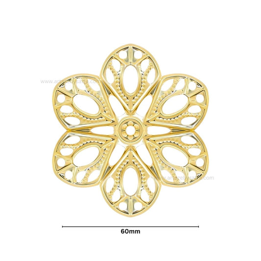 Flower Metal Art Base | Size : 60mm | Qty : 100g | MA43
