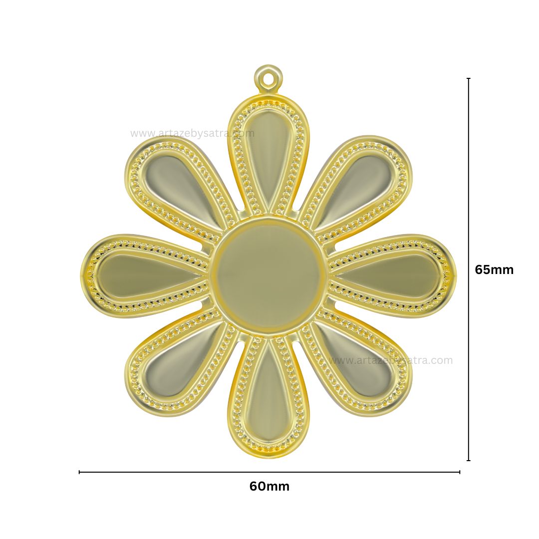 Flower Metal Art Base | Size : 65mm | Qty : 100g | MA60