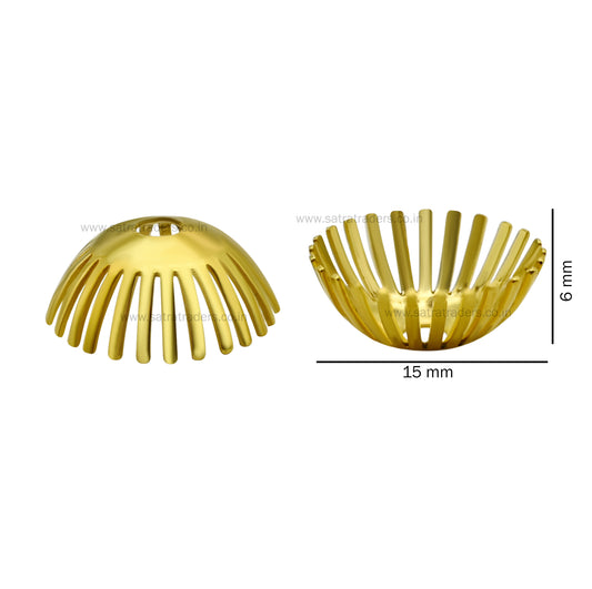 Designer Metal Beads Cap | Size : W-15mm H-6mm | Qty : 500g | MC20