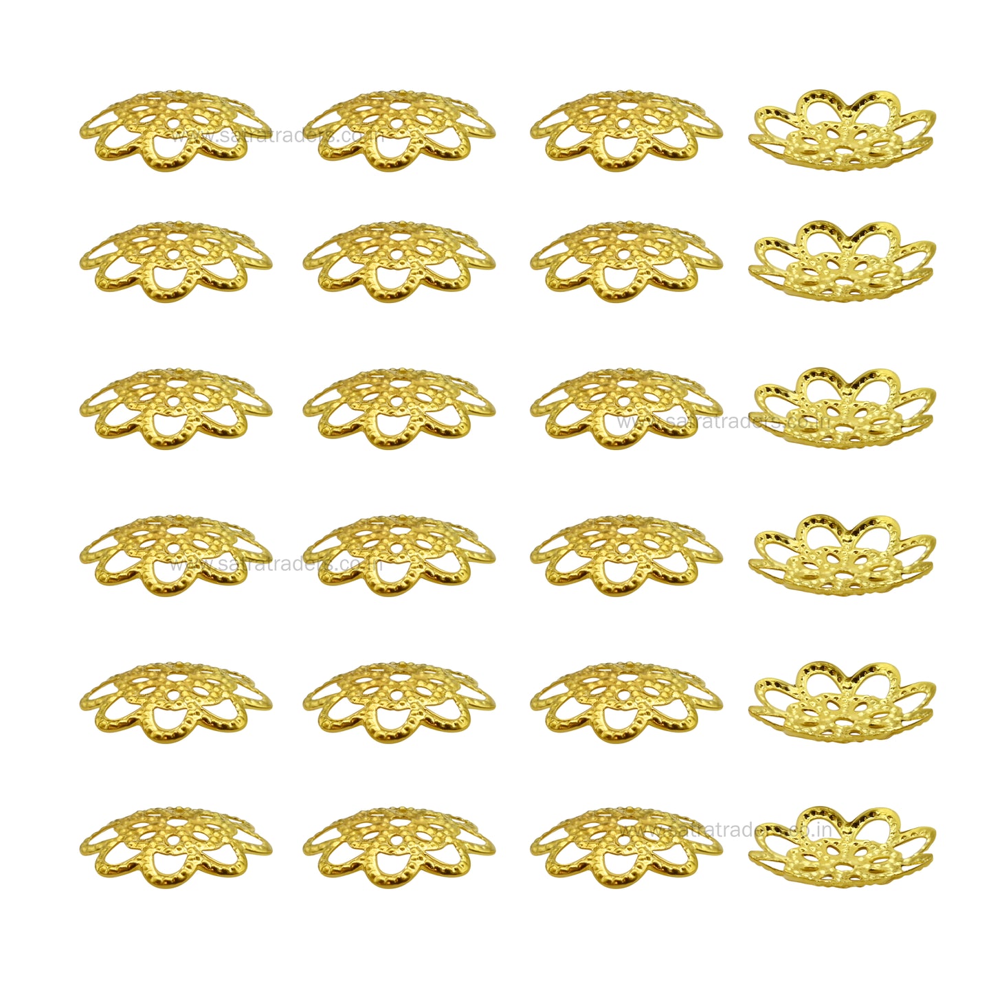 Designer Metal Beads Cap | Size : W-13mm H-2mm | Qty : 500g | MC22