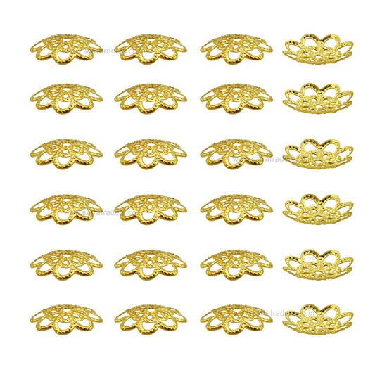 Designer Metal Beads Cap | Size : W-13mm H-2mm | Qty : 500g | MC22