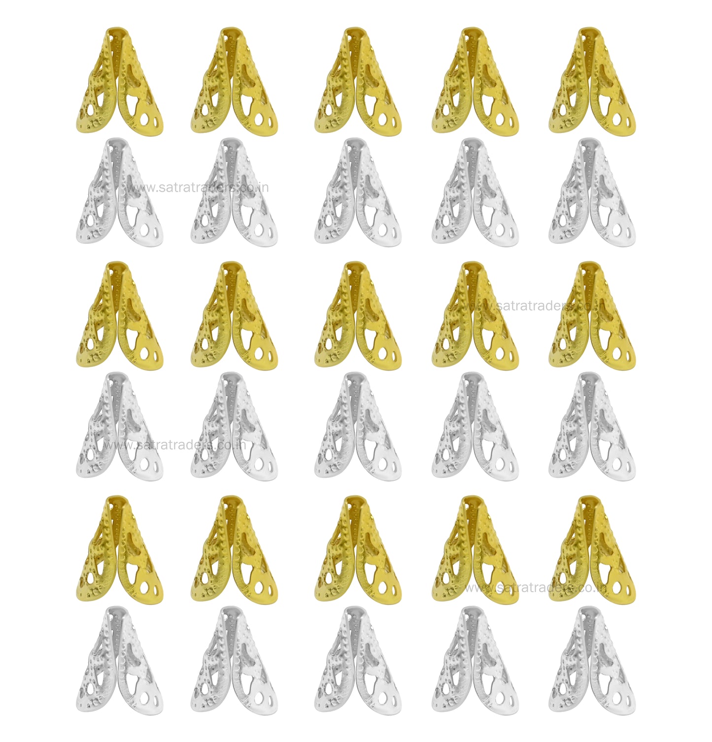 Designer Metal  Beads Cap | Size : H-13mm W-10mm| Qty : 500g | MC26