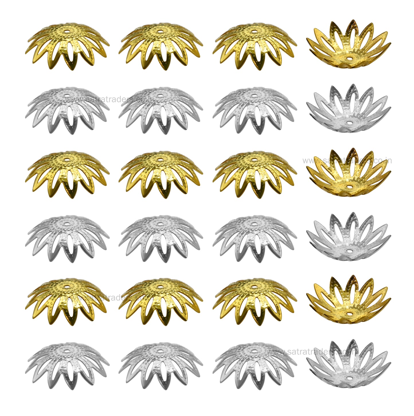 Designer Metal Beads Cap | Size : W-17mm H-7mm | Qty : 500g | MC29