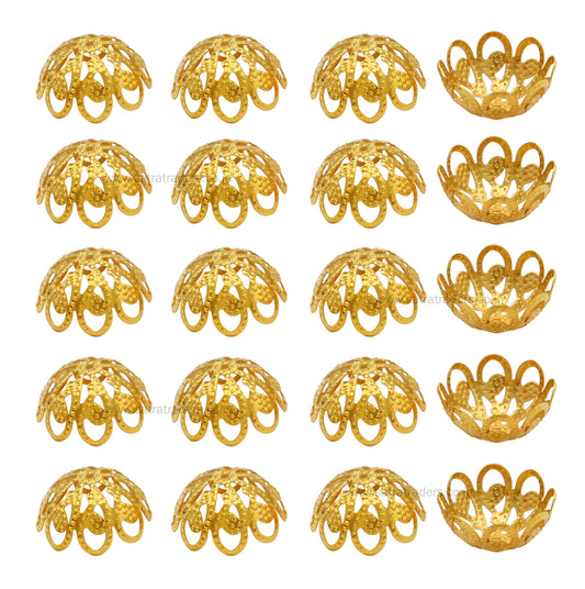 Designer Metal Beads Cap | Size : W-20mm H-12mm | Qty : 500g | MC30
