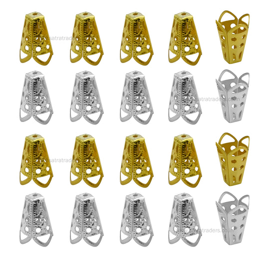 Designer Metal Beads Cap | Size :W- 10mm H-16mm | Qty : 500g | MC32