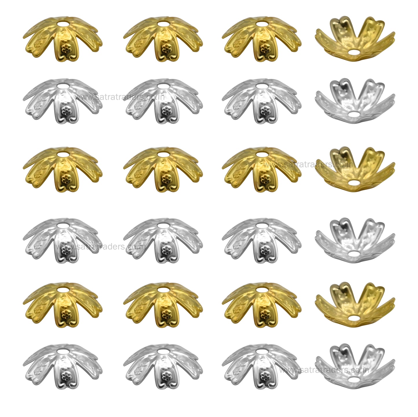 Designer Metal Beads Cap | Size :W- 16mm H-4mm | Qty : 500g | MC45