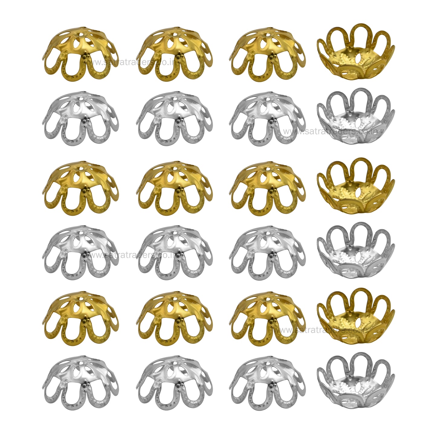 Designer Metal Beads Cap | Size : W-17mm H-8mm | Qty : 500g | MC48