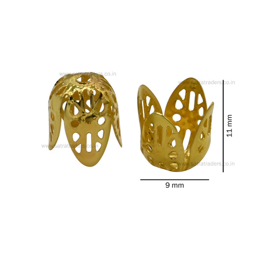 Designer Metal Beads Cap | Size :H- 11mm W-10mm | Qty : 500g | MC50