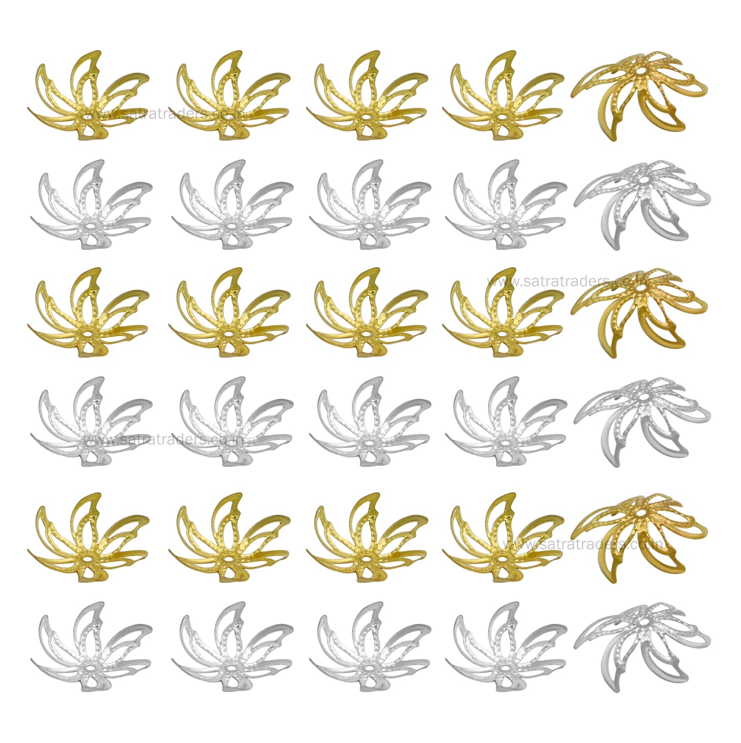 Designer Metal Beads Cap | Size : H-6mm W-19mm | Qty : 500g | MC63