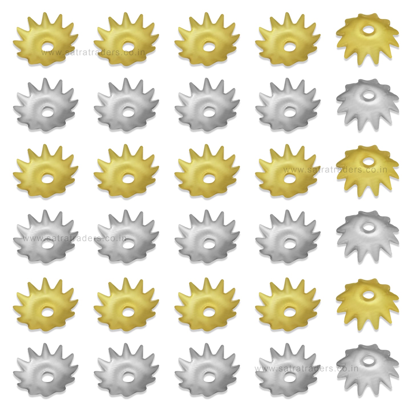 Designer Metal Beads Cap | Size : W-6mm H-2mm | Qty : 500g | MC64