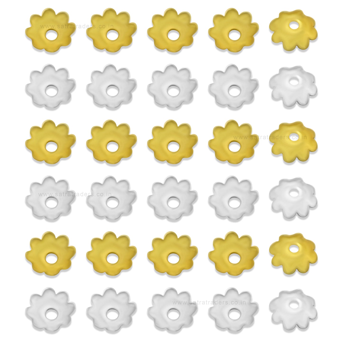 Designer Metal Beads Cap | Size :W-6mm H- 2mm | Qty : 500g | MC65