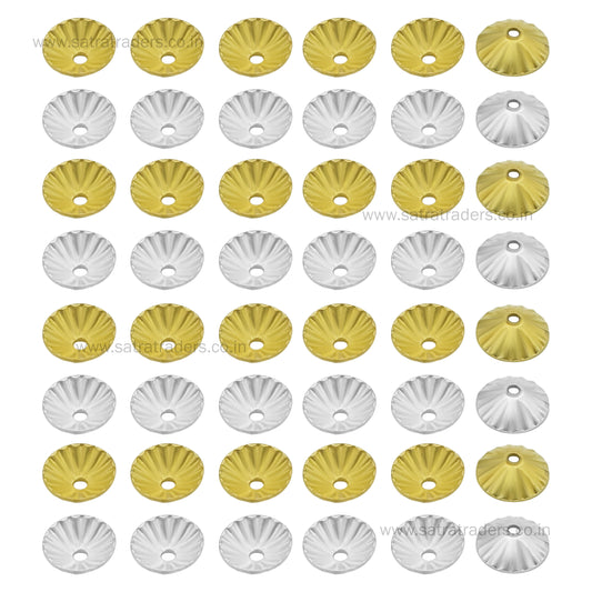 Designer Metal Beads Cap | Size :W-6mm H- 2mm | Qty : 500g | MC69