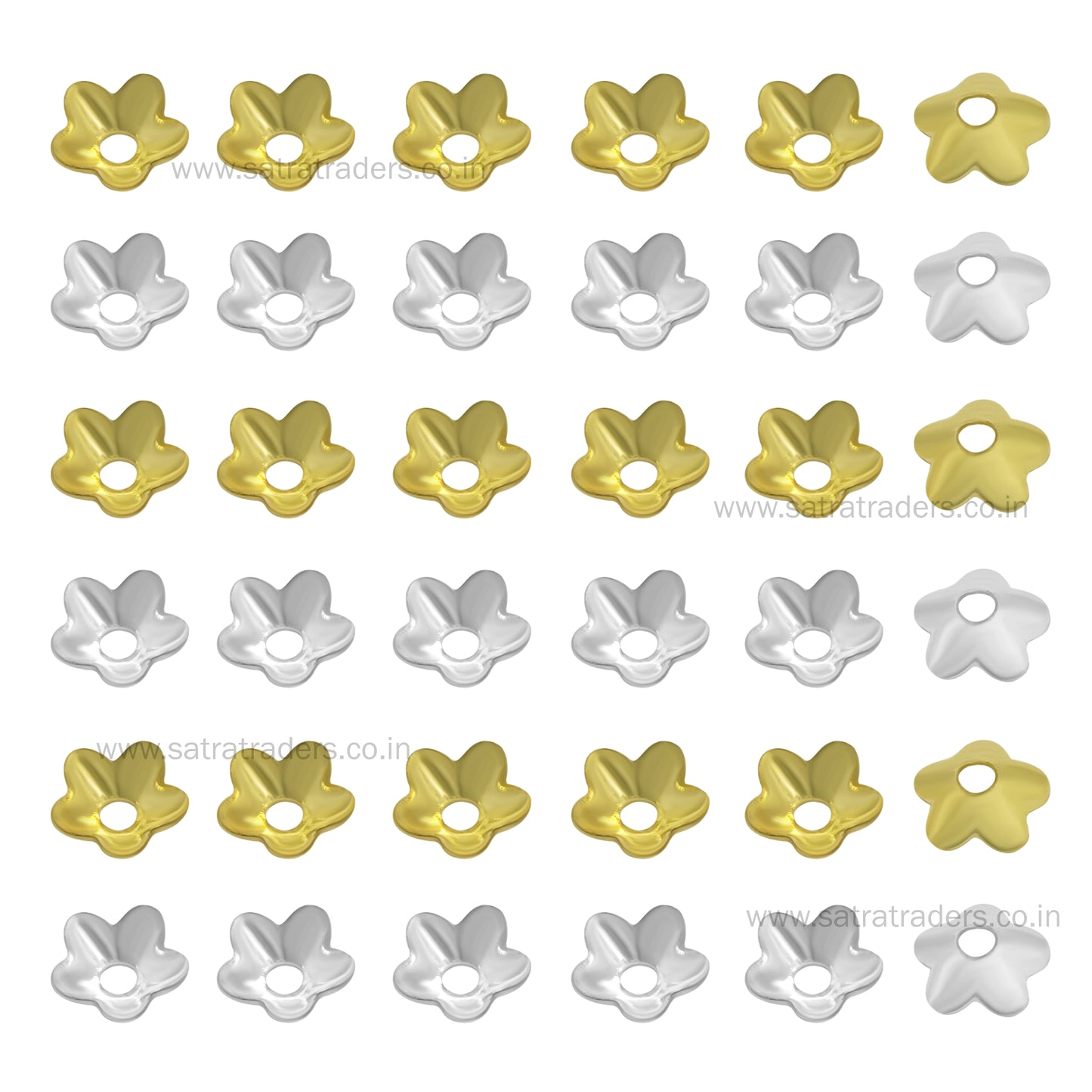 Designer Metal Beads Cap | Size :W-6mm H- 2mm | Qty : 500g | MC71