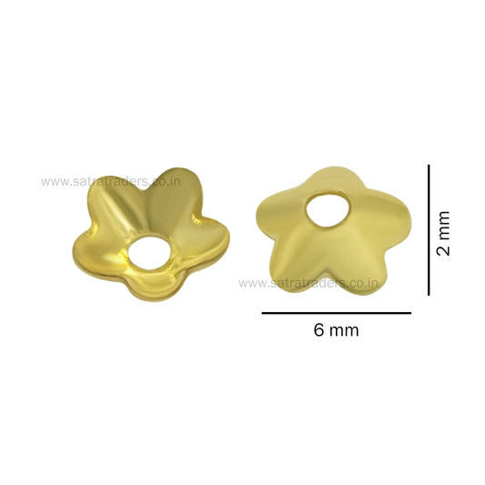 Designer Metal Beads Cap | Size :W-6mm H- 2mm | Qty : 500g | MC71