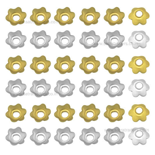 Designer Metal Beads Cap | Size :W-4mm H- 1mm | Qty : 500g | MC72