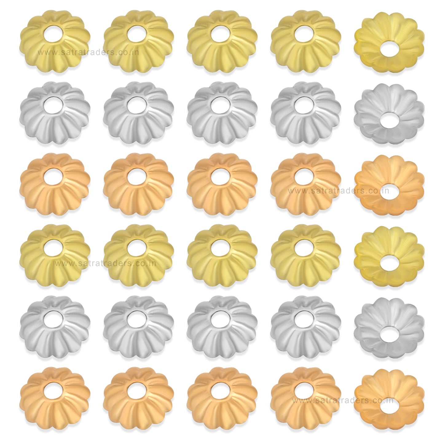 Designer Metal Beads Cap | Size : W-6mm H-2mm | Qty : 500g | MC78