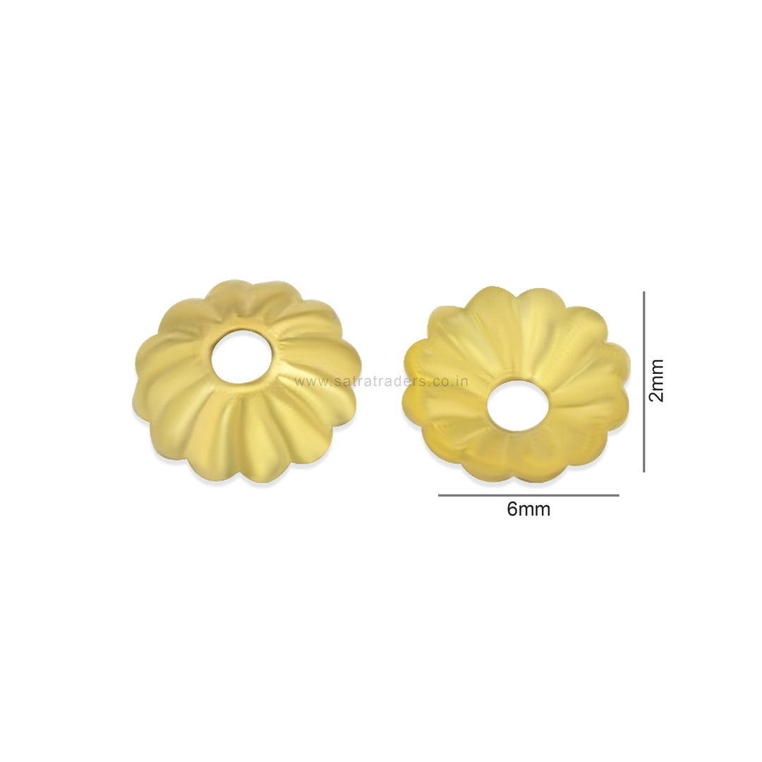 Designer Metal Beads Cap | Size : W-6mm H-2mm | Qty : 500g | MC78