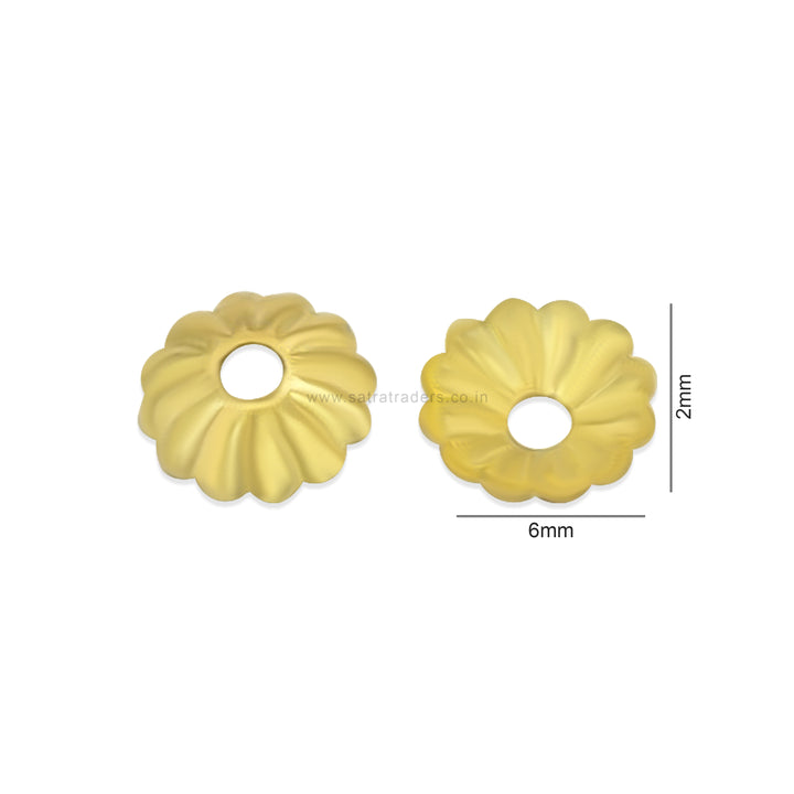 Designer Metal Beads Cap | Size : W-6mm H-2mm | Qty : 500g | MC78