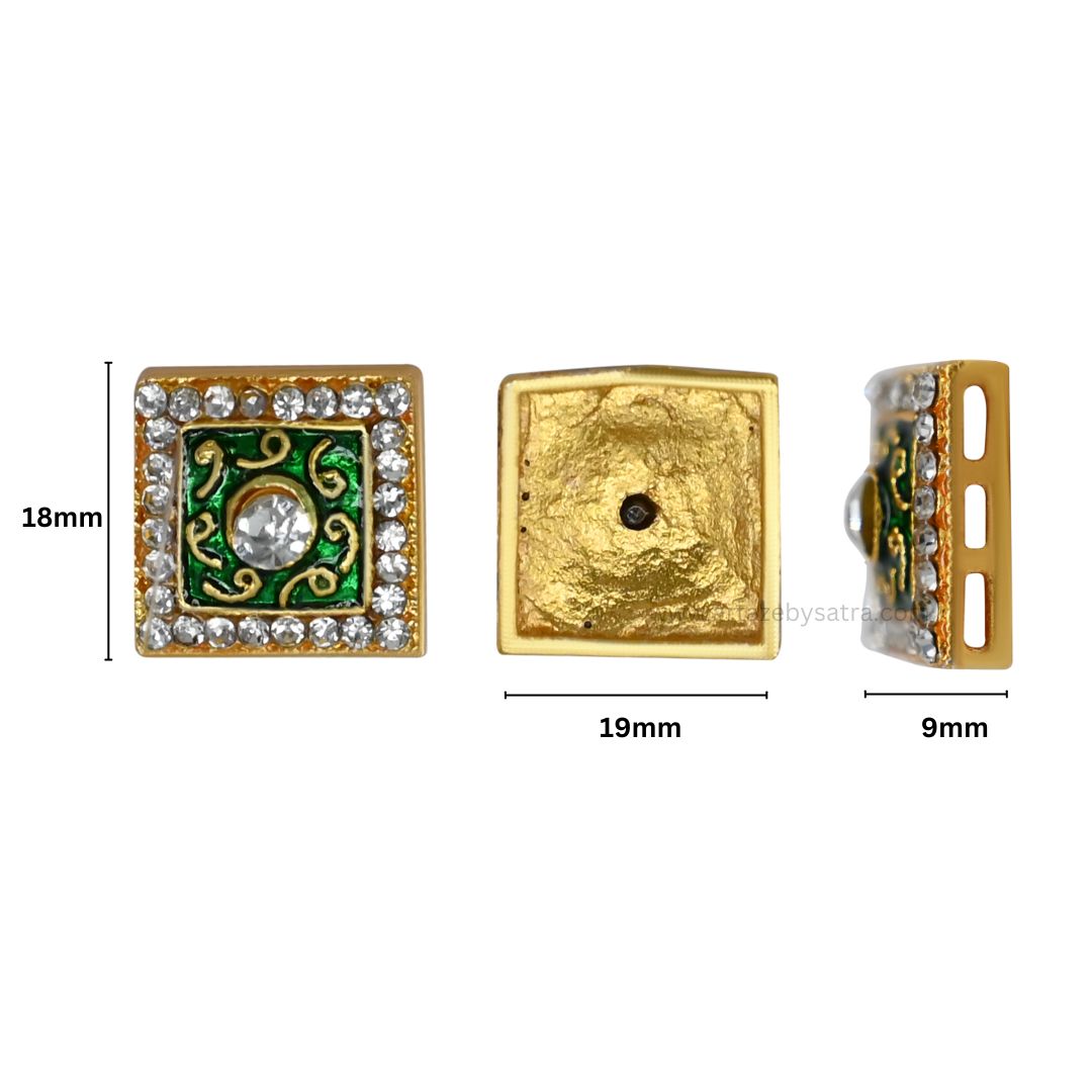 Meenakari Kundan Beads | Size : 18mm | Qty : 6pcs | MKB15