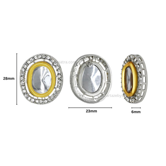 Oval Meenakari Kundan Beads | Size : 20mm | Qty : 6pcs | MK05