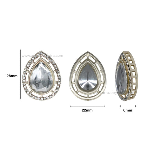 Drop Meenakari Kundan Beads | Size : 21mm | Qty : 6pcs | MK04