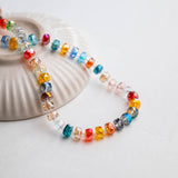 Rainbow Crystal Rondelle Beads | Size : 8mm | Qty : 1 line-approx 78pcs | GB24
