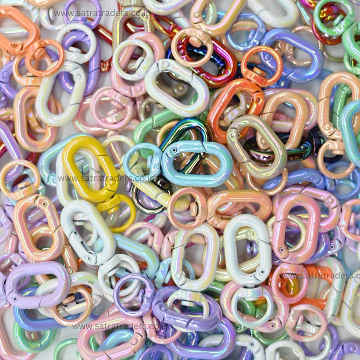 Assorted Candy Color Oval Metal Lock | Size : 38mm | 6pcs | BF127