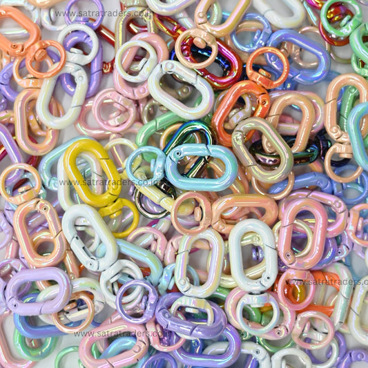 Assorted Candy Color Oval Metal Lock | Size : 38mm | Qty : 6pcs | BF102