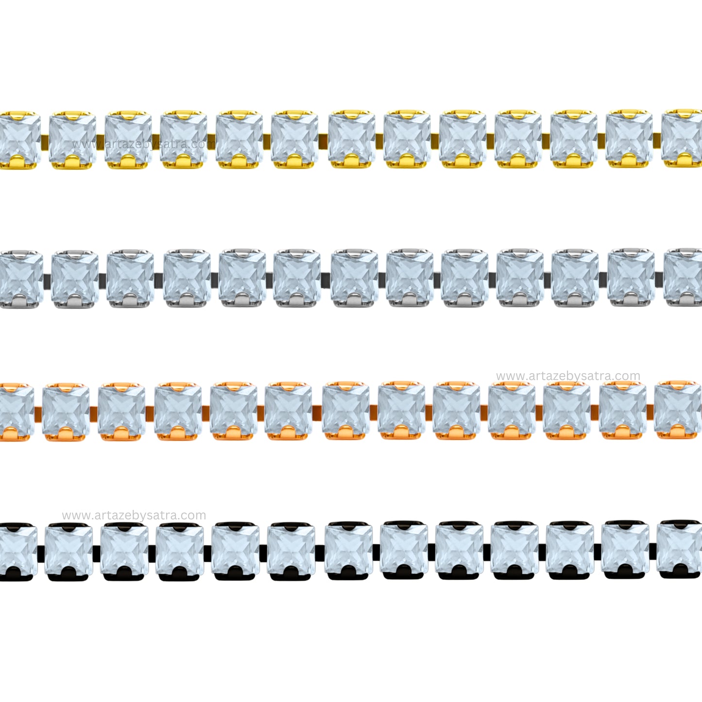 Square Diamond Stone Chain | Qty : 1mtr | DC03