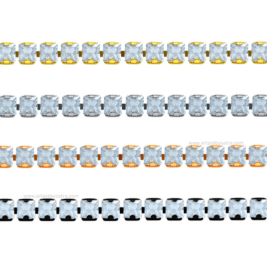 Square Diamond Stone Chain | Qty : 1mtr | DC03