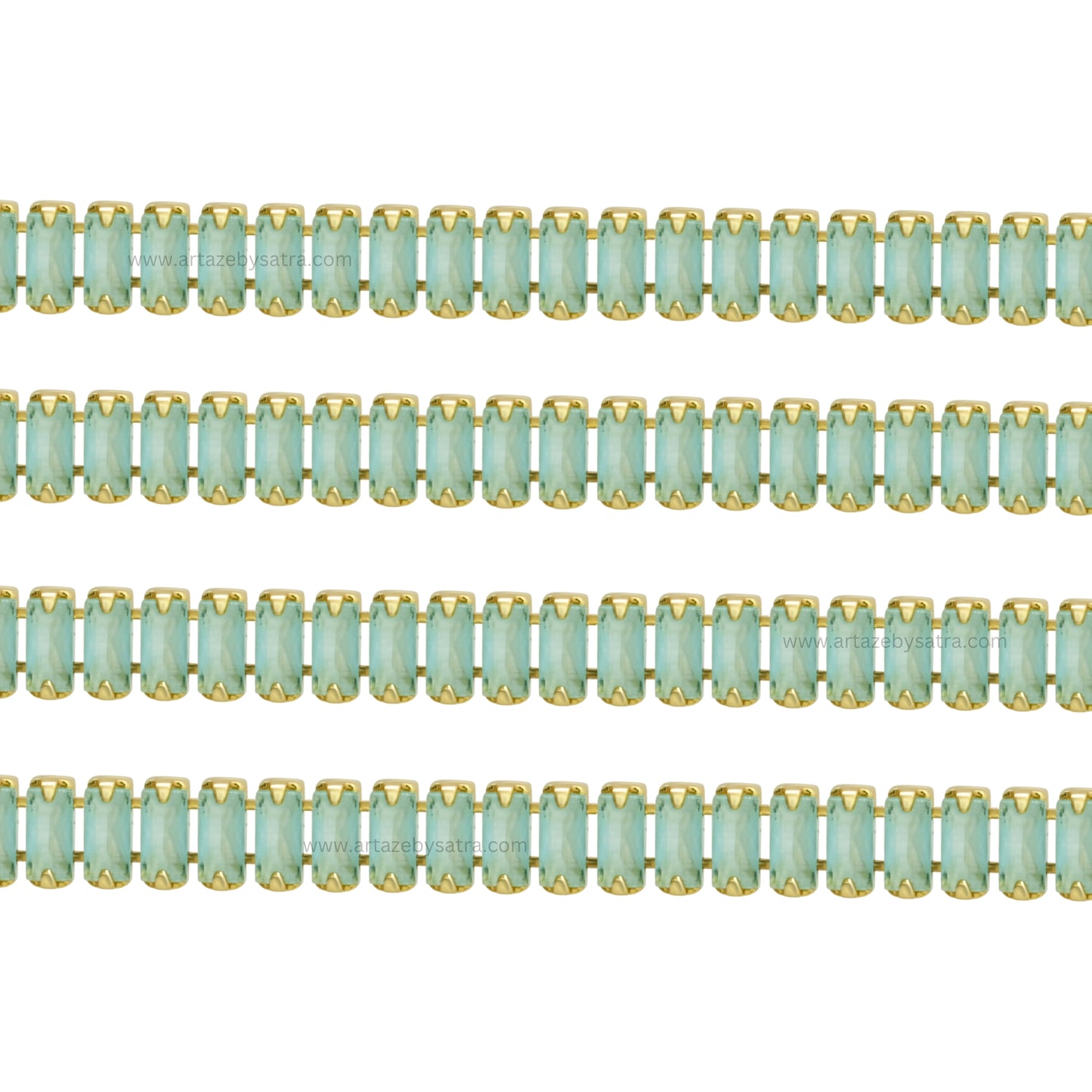 Mint Green Diamond Stone Chain | Qty : 1mtr | DC06
