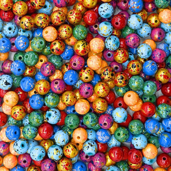 Assorted Spray Painting Plastic Beads | Size: 11mm | Qty: 10pcs | PB169