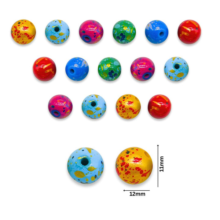 Assorted Spray Painting Plastic Beads | Size: 11mm | Qty: 10pcs | PB169